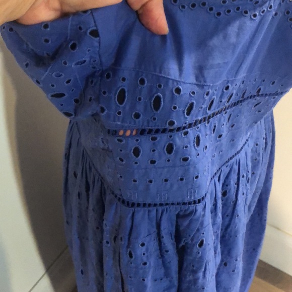 Tommy Hilfiger blue dress Size 18 in cotton with eyelet - Picture 4 of 12